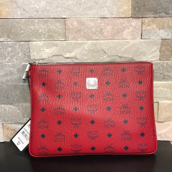 🎁 MCM Visetos Coated Canvas Pouch - Picture 7 of 16